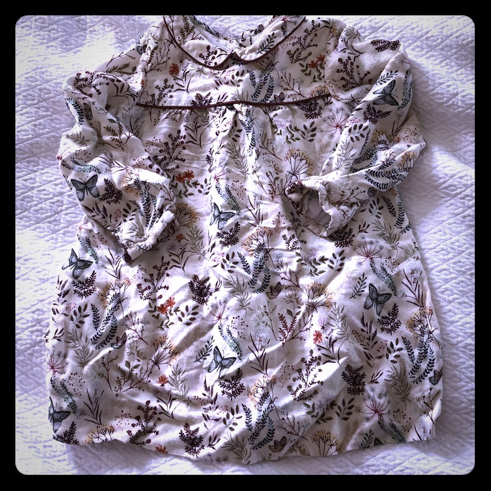 Zara Peter Pan collar butterfly dress
